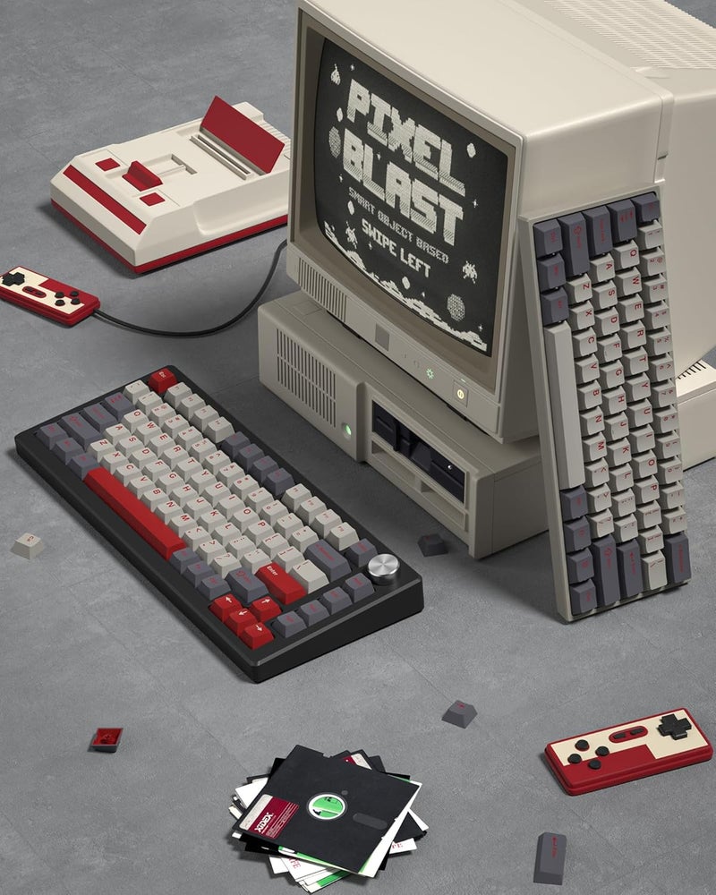 COSTOM Womier Double Shot PBT Keycaps Set 138 Keys, Cherry Profile Custom Keycaps 60 65 75 100 Percent for 61/64/68/84/87/100/104/108 Retro Gaming Mechanical Keyboard, Purple Gray - Image 3